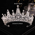 Silbernes Braut-Diadem mit Kristallen, Höhe 8 cm und Länge 33,5 cm, luxuriöse Krone - Silber