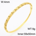 Bracciale a stelle vuote placcato oro 18K con cristalli, larghezza 4mm da donna - Stile Stella Cava (KB210541-KSZ)