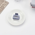 Pinza de pelo rectangular con diseño de cuadros azules y blancos en material acrílico - Azul
