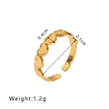 Adjustable gold heart-shaped stainless steel open ring with 0.4cm width and 1.2g weight - Hollow Heart Band (NB-R2023044)