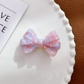 Fermaglio a fiocco marmorizzato rosa e viola su un piatto decorativo bianco - Fermagli per capelli a becco d'anatra / 5.4cm / Rosa Viola-Fermaglio a becco d'anatra