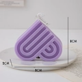 Purple heart shaped scented candle with geometric texture in a modern minimalist style - Geometric Heart (Lavender)
