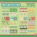 Japanese style dessert stickers set featuring cute lime and cream illustrations - Lime Sparkling