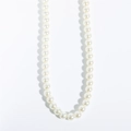Elegante 18K vergulde roestvrijstalen ketting met premium witte ronde parels voor dames - 6mm Rijstparelketting