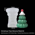 Christmas tree silicone mold for DIY candles with size specs on black background - Hat Christmas Tree / Milky White