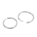 Minimalist silver stainless steel hoop earrings with a secure clasp in polished finish - 24x2mm / Steel
