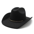 Classic black wool felt western cowboy hat with elegant gold metallic trim detail - M (56-58cm) / Black