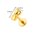 Polished golden titanium bowknot labret stud earring measuring 0.54cm by 0.33cm - Bowknot Style (T2542-5#) / Gold