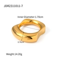 Especificaciones de tamaño del anillo irregular de acero inoxidable con oro de 18k - Dorado (JDR2311011-7)