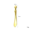 Golden zinc alloy eye cream applicator spoon, 77mm length with ball end for massage - Small Gold Teardrop (X0107)