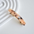 Pinza para el pelo rectangular con patrón de carey y resorte de metal dorado de estilo - S252-103 Clip Rectangular Estampado de Leopardo