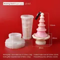 DIY spiral cone candle silicone mold set with detailed dimensions and filling capacity - Split Combo B