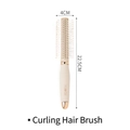 Spazzola tonda crema con setole miste, diametro 4 cm e lunghezza totale di 22,5 cm - Pettine Rotondo