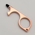Rose gold zinc alloy contactless door opener EDC tool with stylus tip for touchscreens - Rose Gold