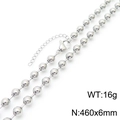 Collana a sfere in acciaio inossidabile argento lucido perle 6mm lunghezza 460mm - 460*6mm / Color Acciaio