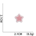 Detailed view of pink star embroidered patch showing 2.1cm size and iron-on edges - No. 15-Pink Star