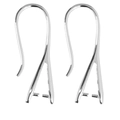 Minimalist silver copper ear hooks with V-shaped design and bottom loops for jewelry making - 1 Piece / Copper Plated 925 Sterling Silver