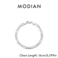 Classic S925 sterling silver Figaro chain bracelet with lobster clasp and 16cm length - 16cm (RHB2024-16CM)