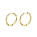 Close-up of classic polished gold hoop earrings with a sleek minimalist metal finish - 1.3cm Hoop Earrings Pair (Gold)