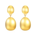 Chic 18K gold plated stainless steel teardrop earrings for women on white background - Double Layer Round Drop Gold (MS-460)