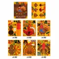 Niños Thanksgiving DIY pegatinas de pavo, hojas de pegatinas de caras para juego de fiesta de otoño. - Set de Acción de Gracias de dibujos animados SQ / Juego de 25 hojas (incluye 1 portada + 6 diseños x 4)