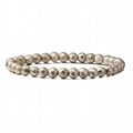 Vista macro dettagliata di perle di ematite sfaccettate in oro champagne su bracciale da uomo - Ematite Argento Sfaccettata