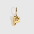 Polished 14K gold plated bubble letter P pendant charm for DIY necklaces and bracelets - Letter P / Gold