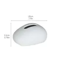 Boîte à mouchoirs minimaliste en céramique blanche, forme galet, 20 cm x 9,5 cm - Boîte à mouchoirs ovale minimaliste - Blanc