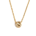 Collana con lettera G in acciaio inossidabile placcata oro 18K con pietre di cristallo - Oro - Lettera G