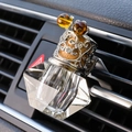 Crystal car air vent perfume bottle with sparkling rhinestones and silver metal lid - Exquisite Air Vent Bottle / Amber Bead