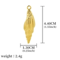 Golden conch shell charm pendant for DIY jewelry making with dimensions and weight - Golden Conch (A0006201)