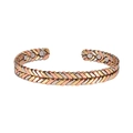 Bracciale magnetico in rame a tre toni con trama metallica intrecciata su sfondo bianco - Tricolore