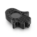 Colgante Mano de Fátima en acero inoxidable negro con micro-pavé de circonitas negras - Negro (KLJ4105-Z)