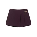 Dunkelviolettes Minirock mit hoher Taille und goldener Kettendekoration für Damen - XS / Dunkelrot