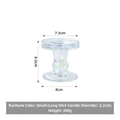 Iridescent glass Roman column candle holder in small size for 2.2cm taper candles - Iridescent Small