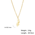 Golden stainless steel necklace with delicate hollowed flower pendant and leaf detail - Gold Color Hawthorn