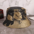 Chic black and gold tie-dye bucket hat with metallic finish on marble surface - M (56-58cm) / Gold Tie Dye Metallic
