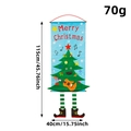 Blue Christmas hanging flag with guitar playing tree and striped long legs decoration - Blue Small Tree Style