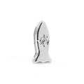 Silver fish charm with clear diamond inlay for DIY jewelry watch bands - Fish Shape Style / Rectangular Hole 10*2mm / Silver
