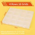 Transparent 16-grid plastic organizer box 21x17.5x2.7cm for tools and crafts - 4 Rows 16-Compartment (21x17.5x2.7cm)