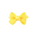Detail shot of bright yellow grosgrain ribbon bow with fine ribbed texture and symmetry - Bright Yellow (32)