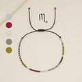 Handgefertigtes Skorpion-Sternzeichen-Armband mit dunkelroten und grünen Perlen - Skorpion (MI-Serie)