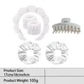 White sponge cloud headband set with wristbands and hair claw for facial cleansing - 1-dragon Bone Clip Six-piece Set (white)