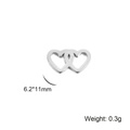 Silver stainless steel double heart hollow pendant charm measuring 6.2x11mm for DIY jewelry - Steel Color Hollow Double Heart