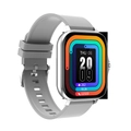 Silver smart watch with grey silicone strap featuring a 1.83-inch touch screen and fitness data - Silicone Strap / Silver