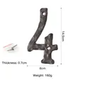 Vintage brown rust cast iron house number 4 with screws for creative wall decor - Number 4 / Brown Rust