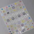 Colorful 3D smiley face nail art stickers TS-3484 with lucky slogans and hearts - Lucky Smiley (TS-3484)