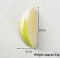 Green PVC apple slice keychain accessory measuring 8cm by 3cm weighing 33g - No Ring Model / Cyan
