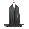 Klassieke zwarte parel chiffon bubble hijab voor dames van lichte zachte gedrapeerde stof - 175*75cm / Zwart
