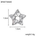Pendentif étoile en acier inoxydable pour DIY avec texture martelée argentée, 1,3cm - BP44774AW0-Étoile martelée en argent